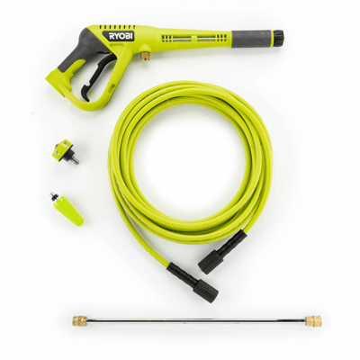 (1) 5-In-1 Nozzle, (1) Turbo Nozzle, (1) 35' Non Marring Hose and (1) Metal Spray Wand