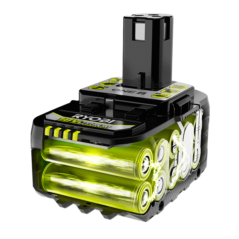 Exploded view of 18V battery interior
